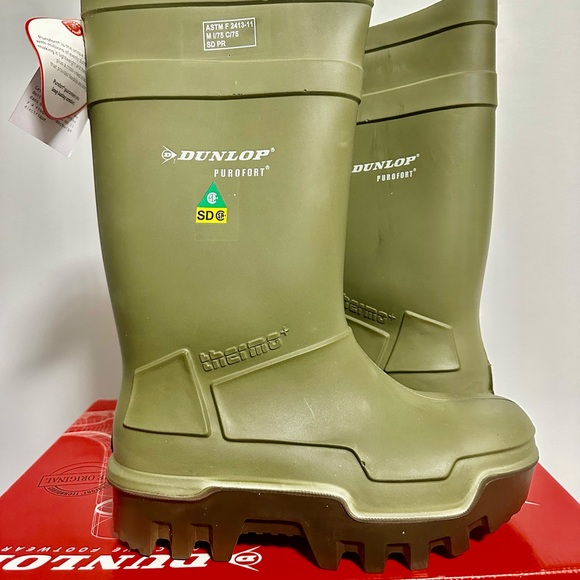 Dunlop Men’s Steel To Steel Plate PU Thermo+ Extreme Cold Work Boots - Olive - Picture 3 of 12